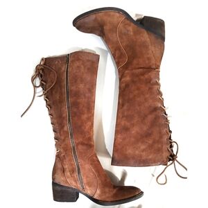 BORN Azurite Lace-up Tall Distressed Boots 10